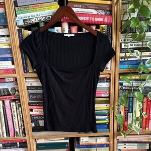 Reformation Bardot Knit Square rib top size S